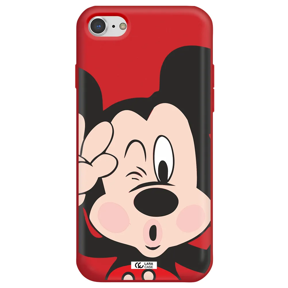 Mickey Mouse Apple iPhone 7 Silicone Imperial Red Case