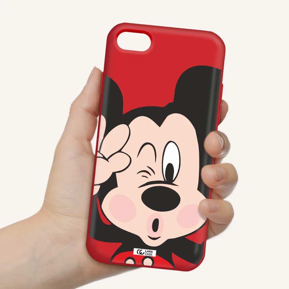 Mickey Mouse Apple iPhone 7 Silicone Imperial Red Case