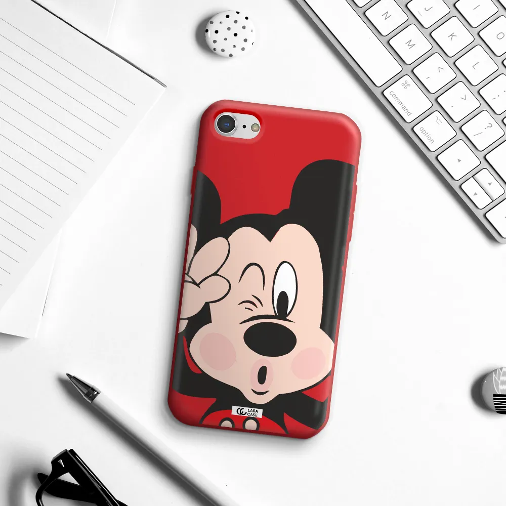 Mickey Mouse Apple iPhone 7 Silicone Imperial Red Case
