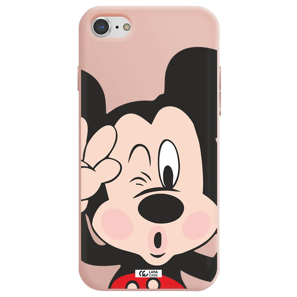 Mickey Mouse Apple iPhone 7 Silicone pastel pink Case