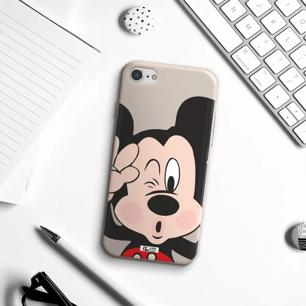 Mickey Mouse Apple iPhone 7 Silicone Stone Case