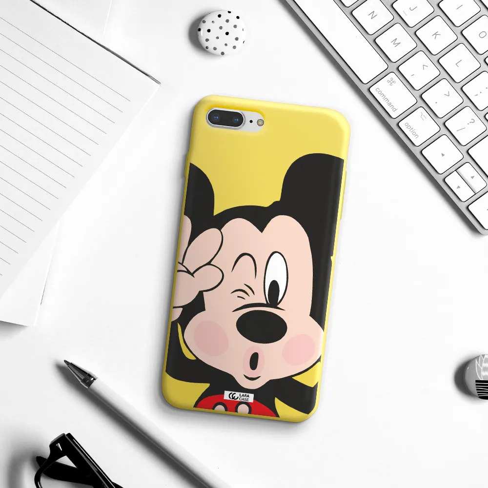 Mickey Mouse Apple iPhone 8 plus Silicone canary yellow Case