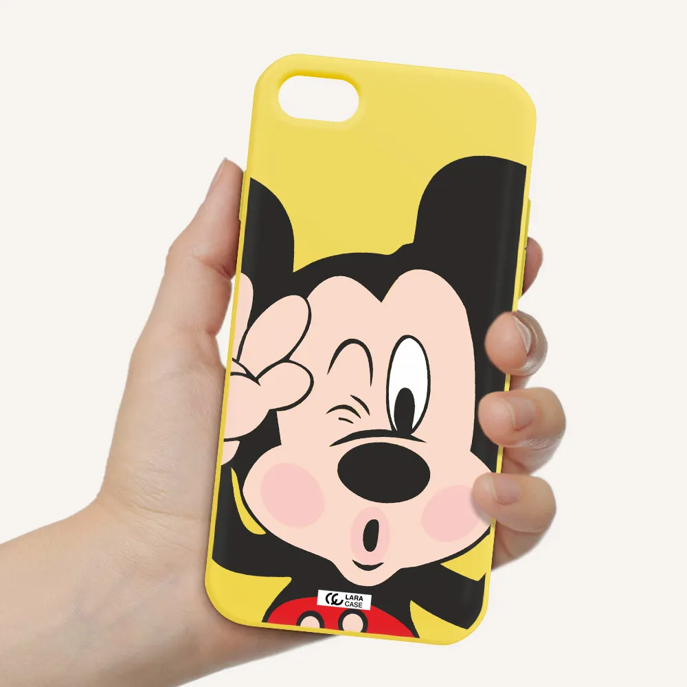 Mickey Mouse Apple iPhone 8 Silicone canary yellow Case