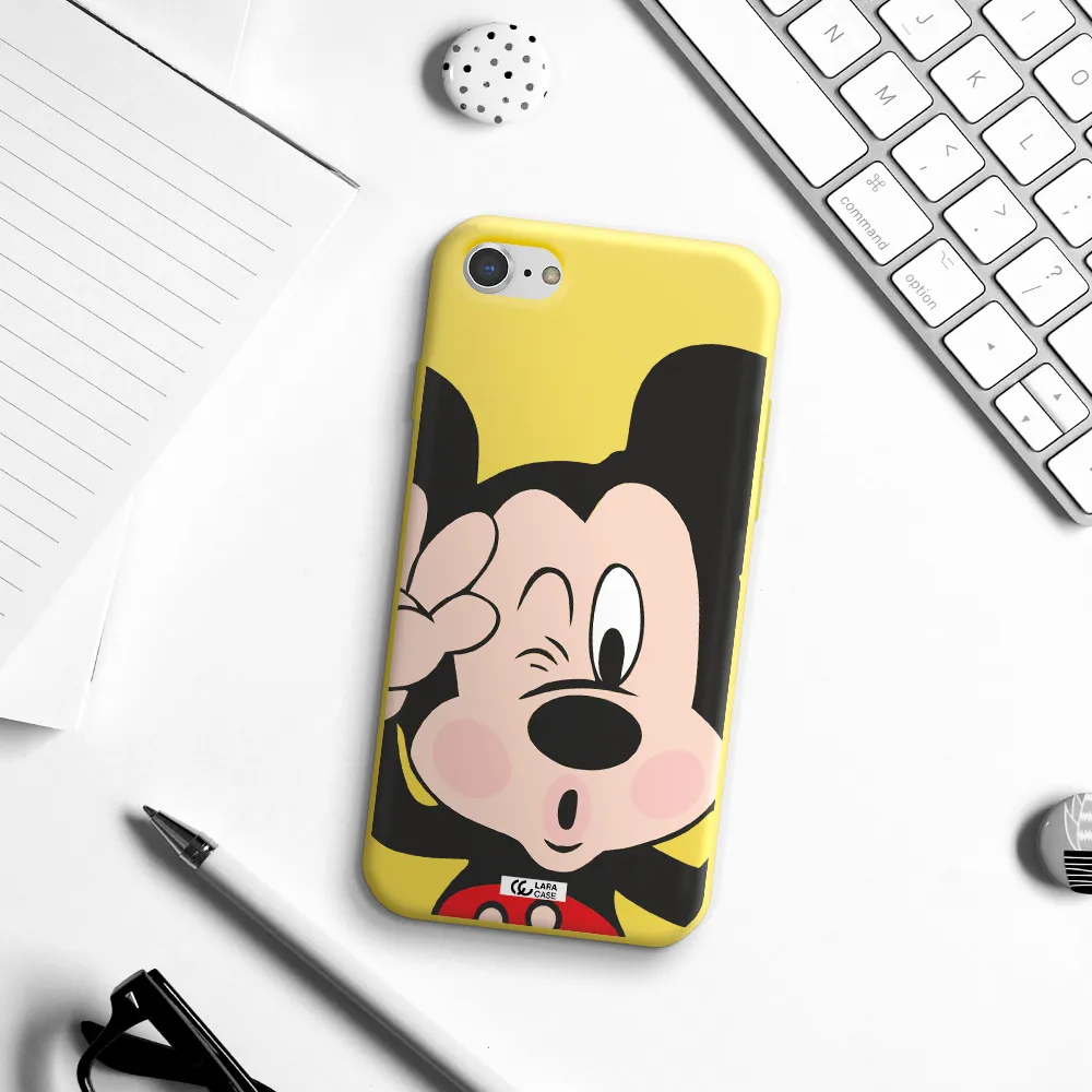 Mickey Mouse Apple iPhone 8 Silicone canary yellow Case
