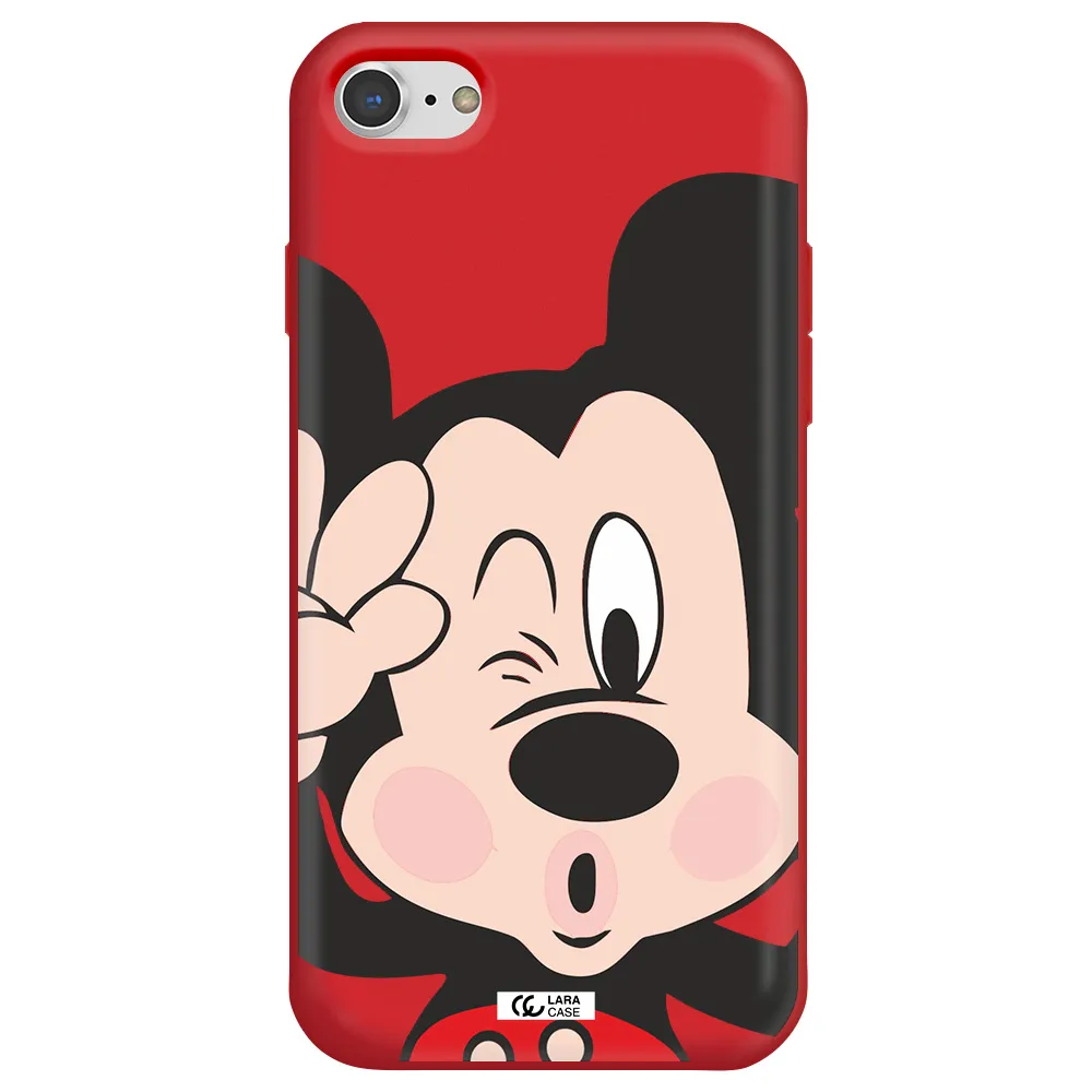 Mickey Mouse Apple iPhone 8 Silicone Imperial Red Case