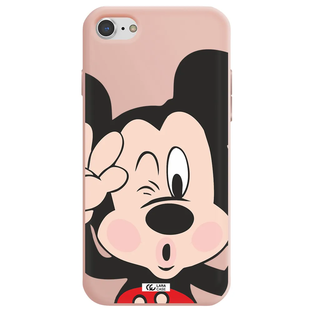 Mickey Mouse Apple iPhone 8 Silicone pastel pink Case