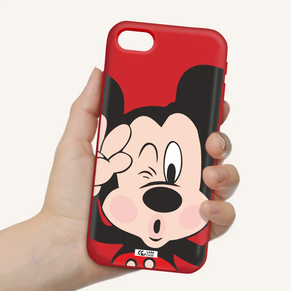 Mickey Mouse Apple iPhone se 2020 Silicone Imperial Red Case