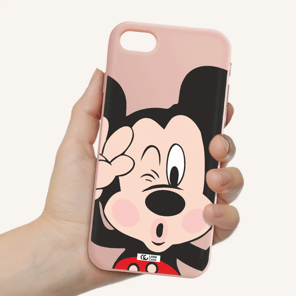 Mickey Mouse Apple iPhone se 2020 Silicone pastel pink Case