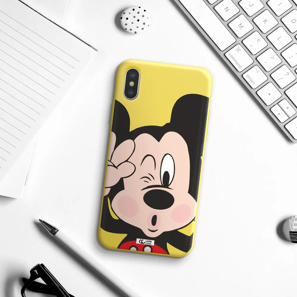 Mickey Mouse Apple iPhone X Silicone canary yellow Case