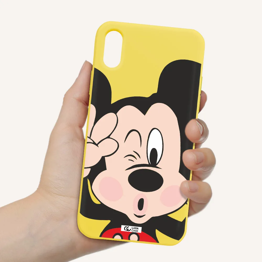 Mickey Mouse Apple iPhone XS Silicone canary yellow Case