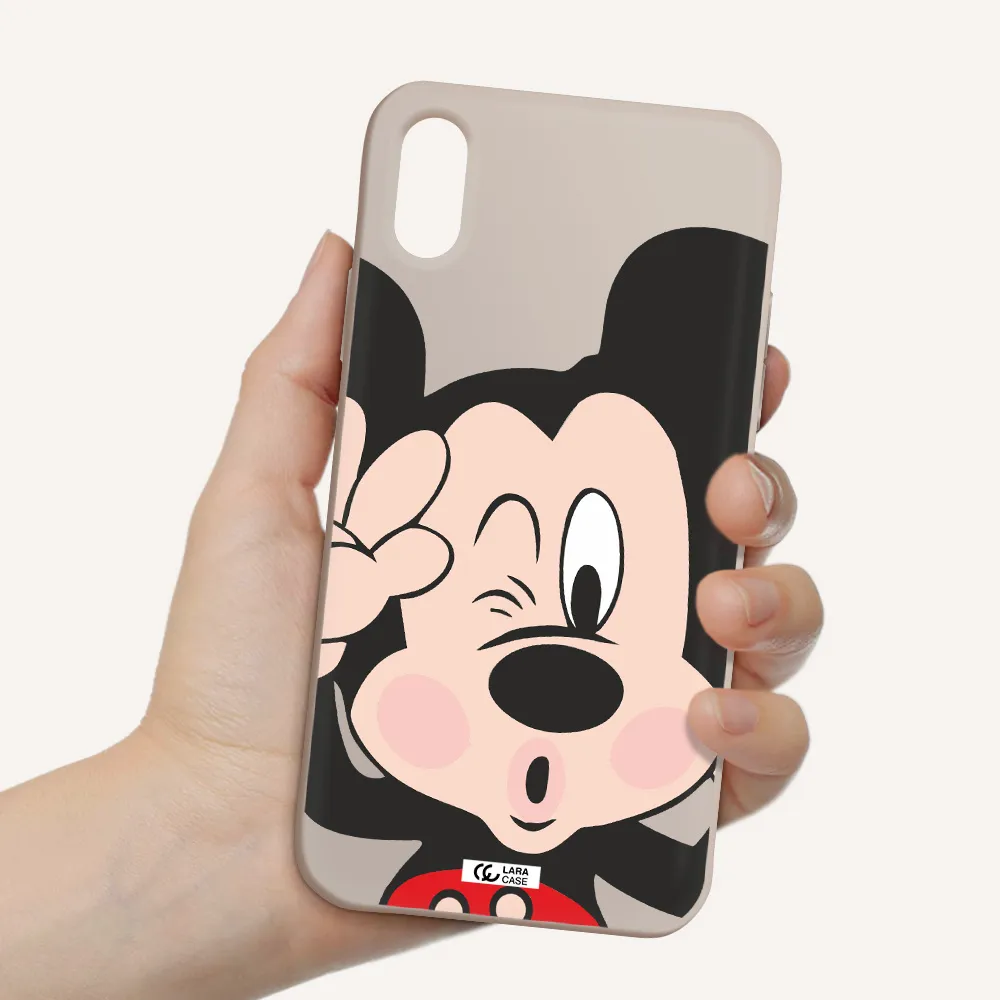Mickey Mouse Apple iPhone XS Silicone Stone Case