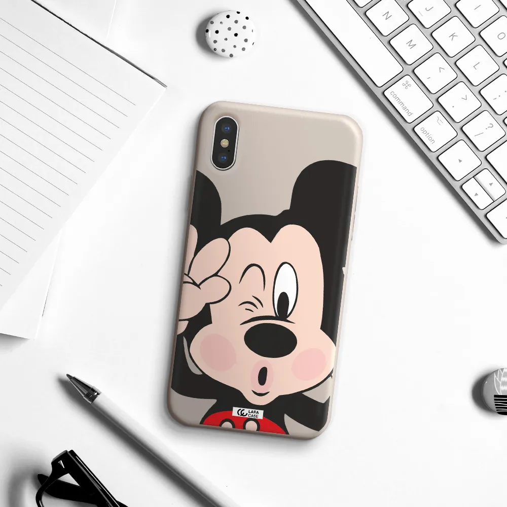 Mickey Mouse Apple iPhone XS Silicone Stone Case