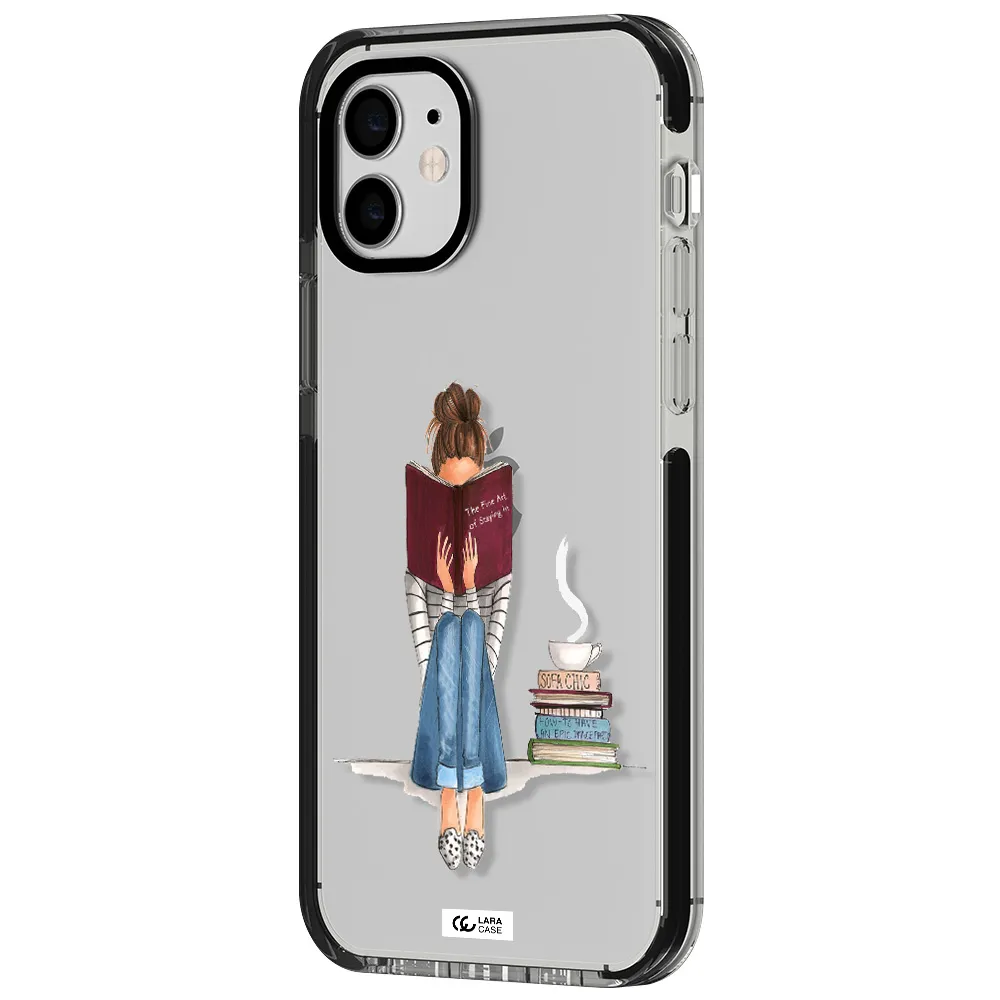 Reading Hobby Girl Apple iPhone 11 impact black border Case