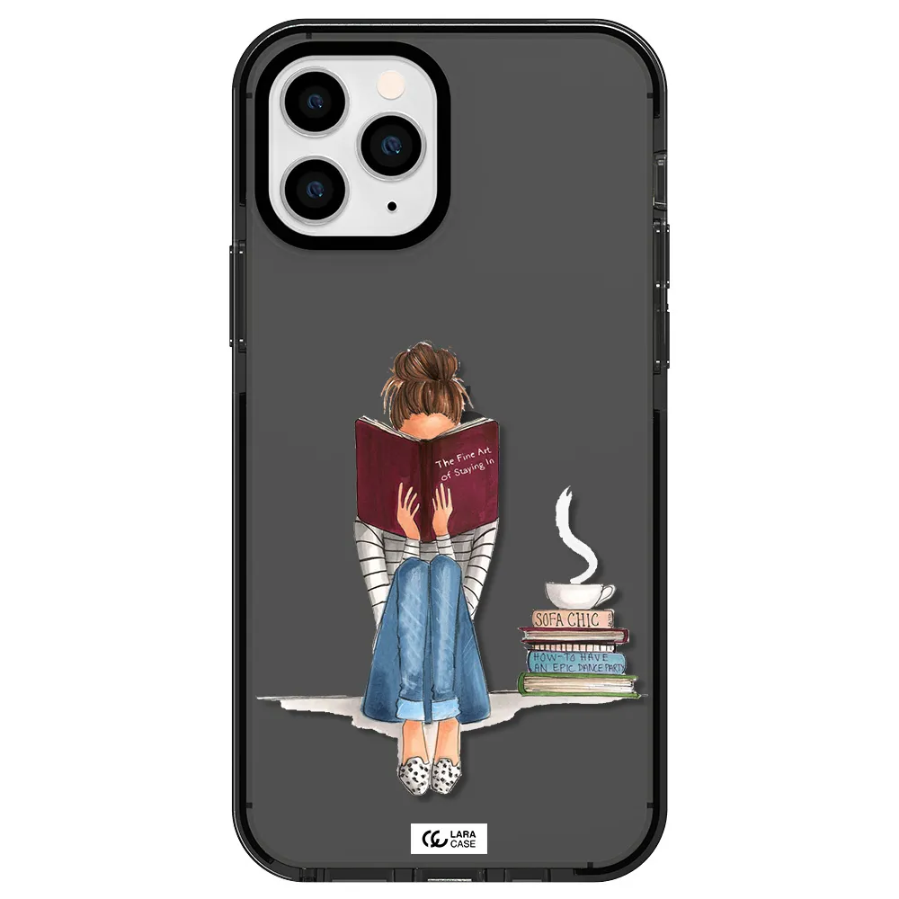 Reading Hobby Girl Apple iPhone 11 pro max impact Smoke Black Case