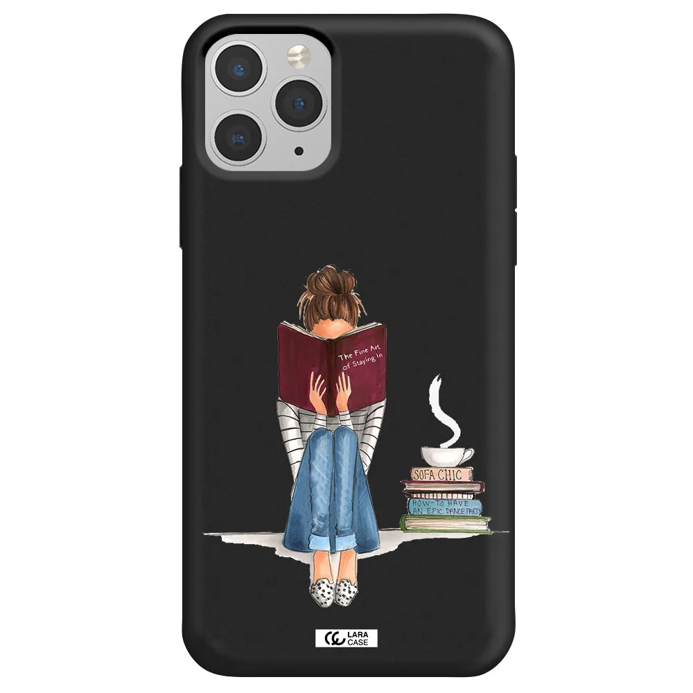 Reading Hobby Girl Apple iPhone 11 pro Silicone black Case