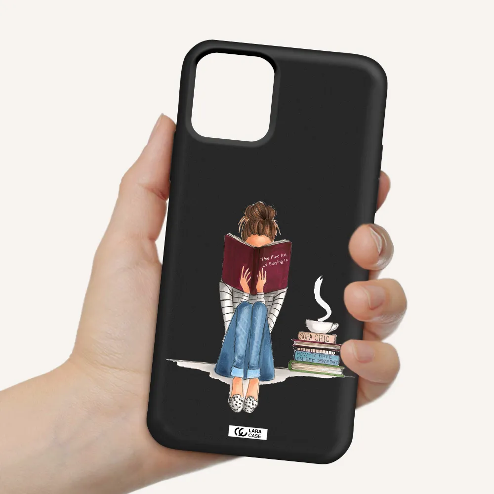 Reading Hobby Girl Apple iPhone 11 pro Silicone black Case