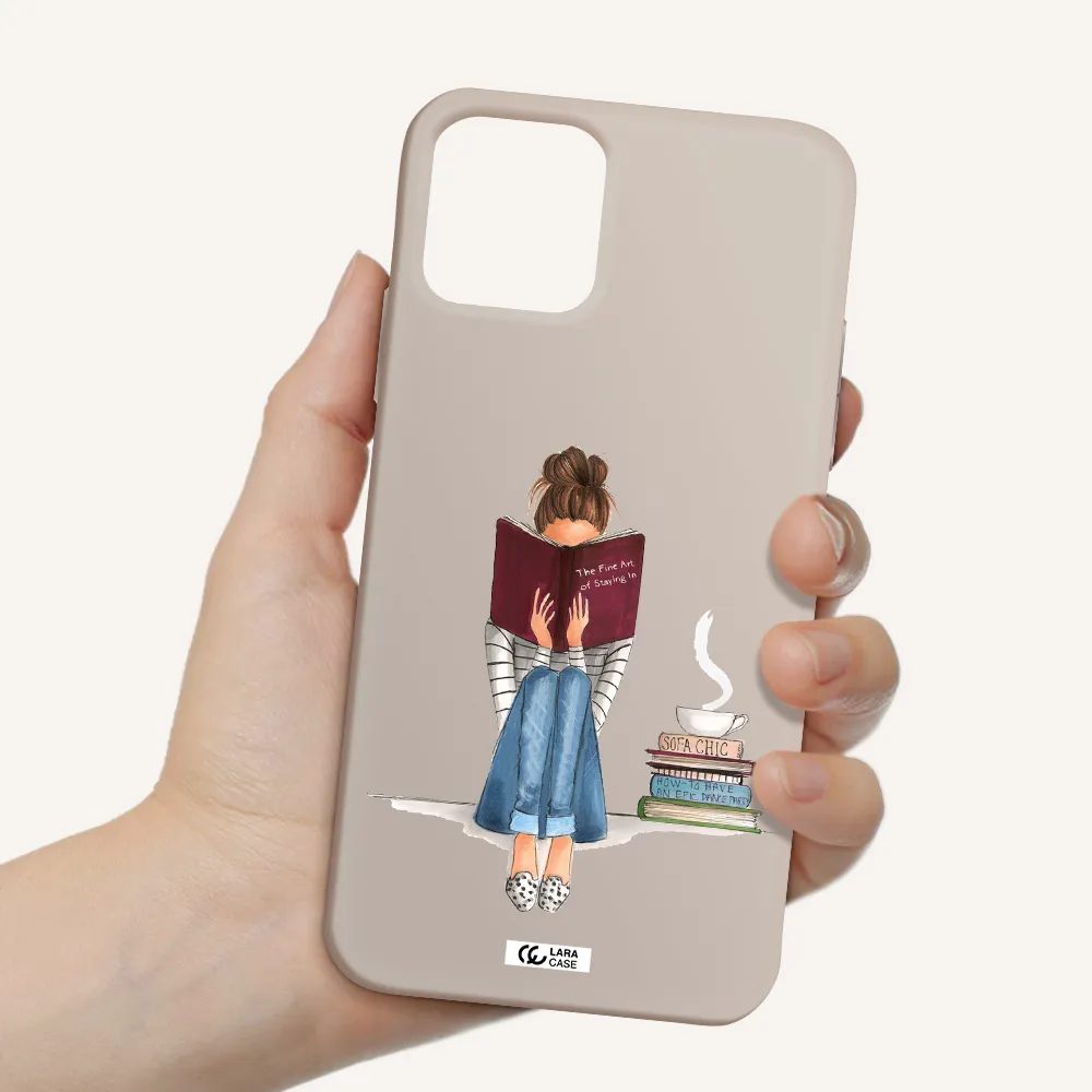 Reading Hobby Girl Apple iPhone 11 pro Silicone Stone Case