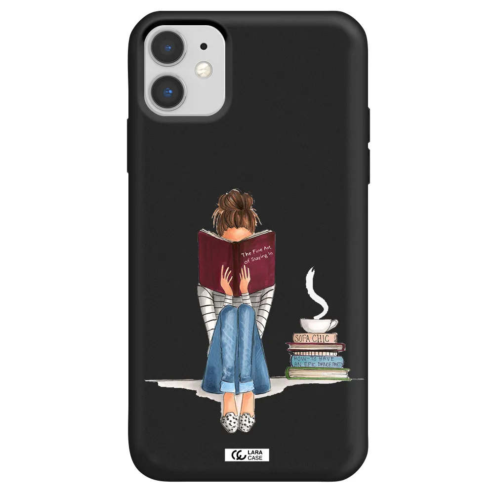 Reading Hobby Girl Apple iPhone 11 Silicone black Case