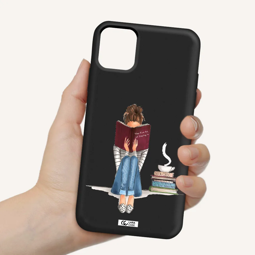 Reading Hobby Girl Apple iPhone 11 Silicone black Case