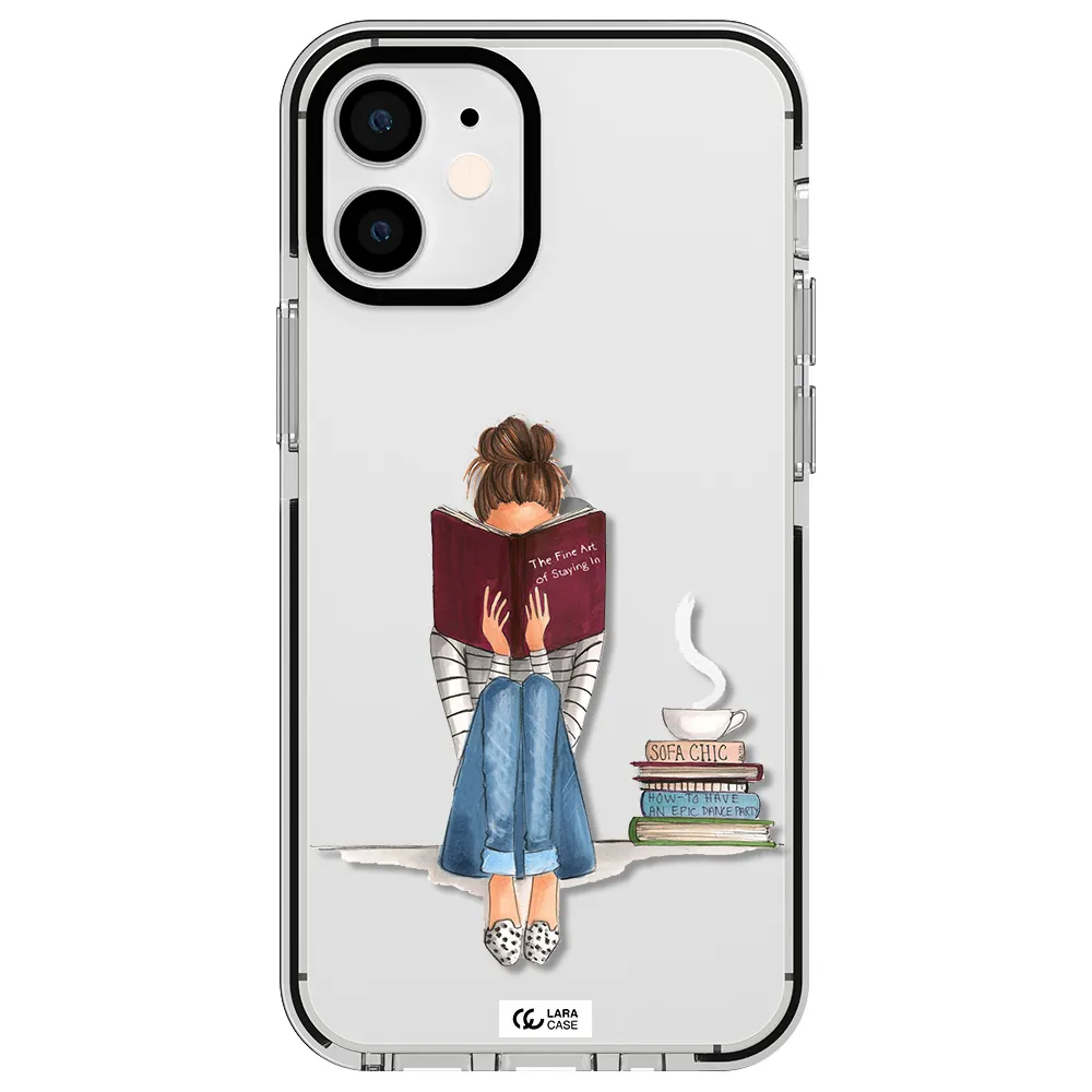 Reading Hobby Girl Apple iPhone 12 mini impact black border Case