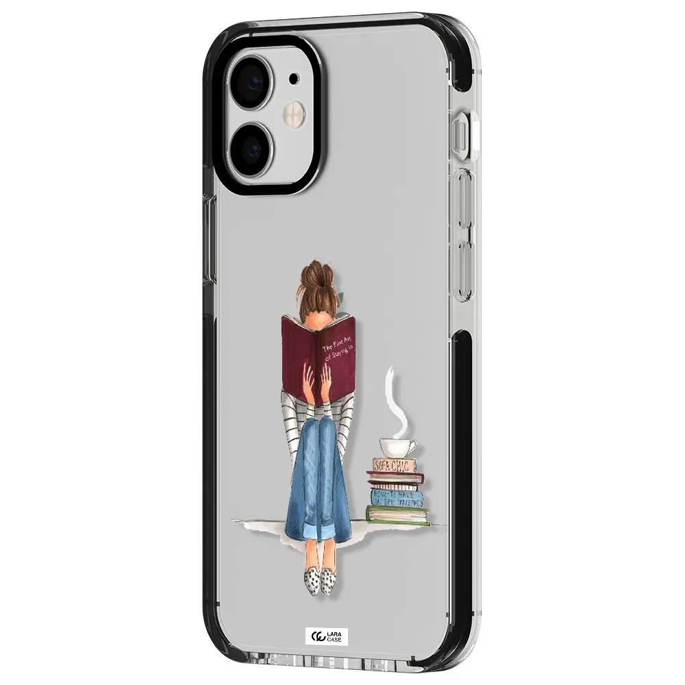 Reading Hobby Girl Apple iPhone 12 mini impact black border Case