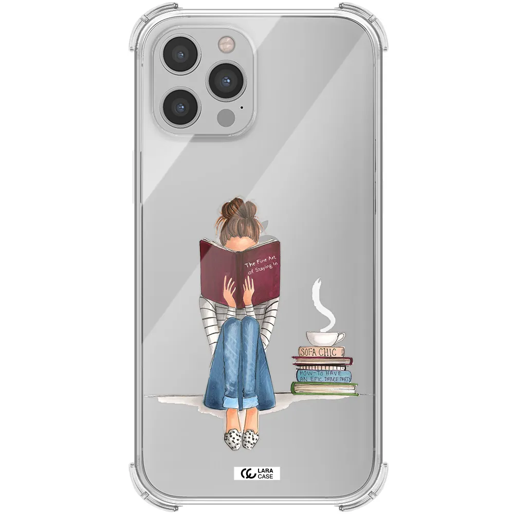 Reading Hobby Girl Apple iPhone 12 pro max Clear PC Case