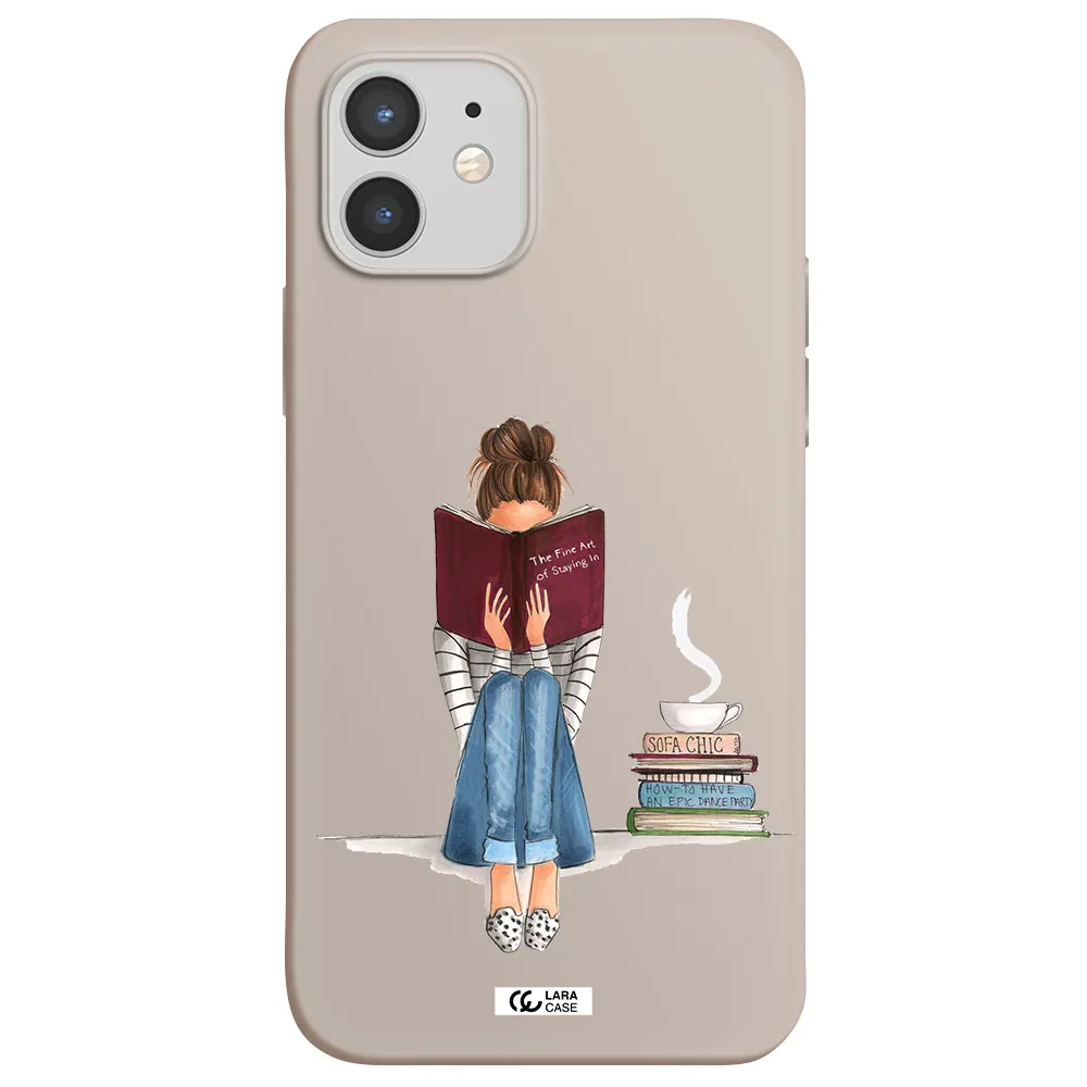 Reading Hobby Girl Apple iPhone 12 Silicone Stone Case