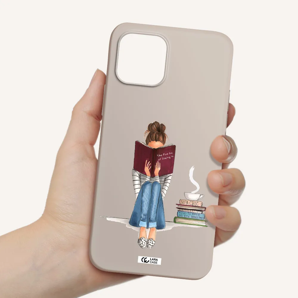 Reading Hobby Girl Apple iPhone 12 Silicone Stone Case