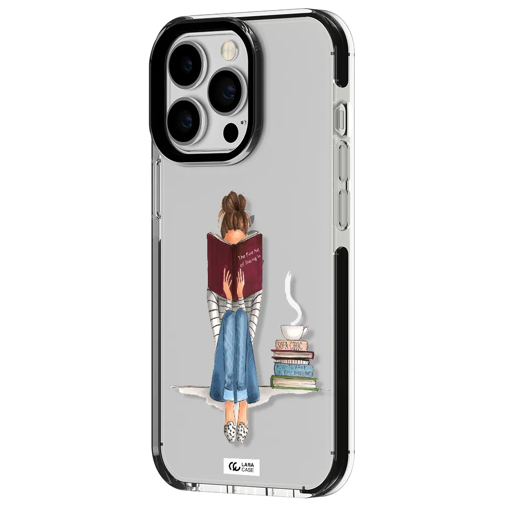 Reading Hobby Girl Apple iPhone 13 Pro impact black border Case