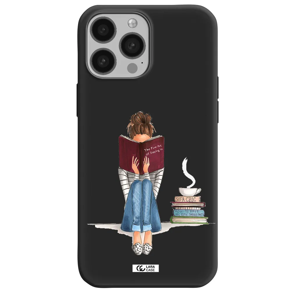 Reading Hobby Girl Apple iPhone 13 Pro Silicone black Case