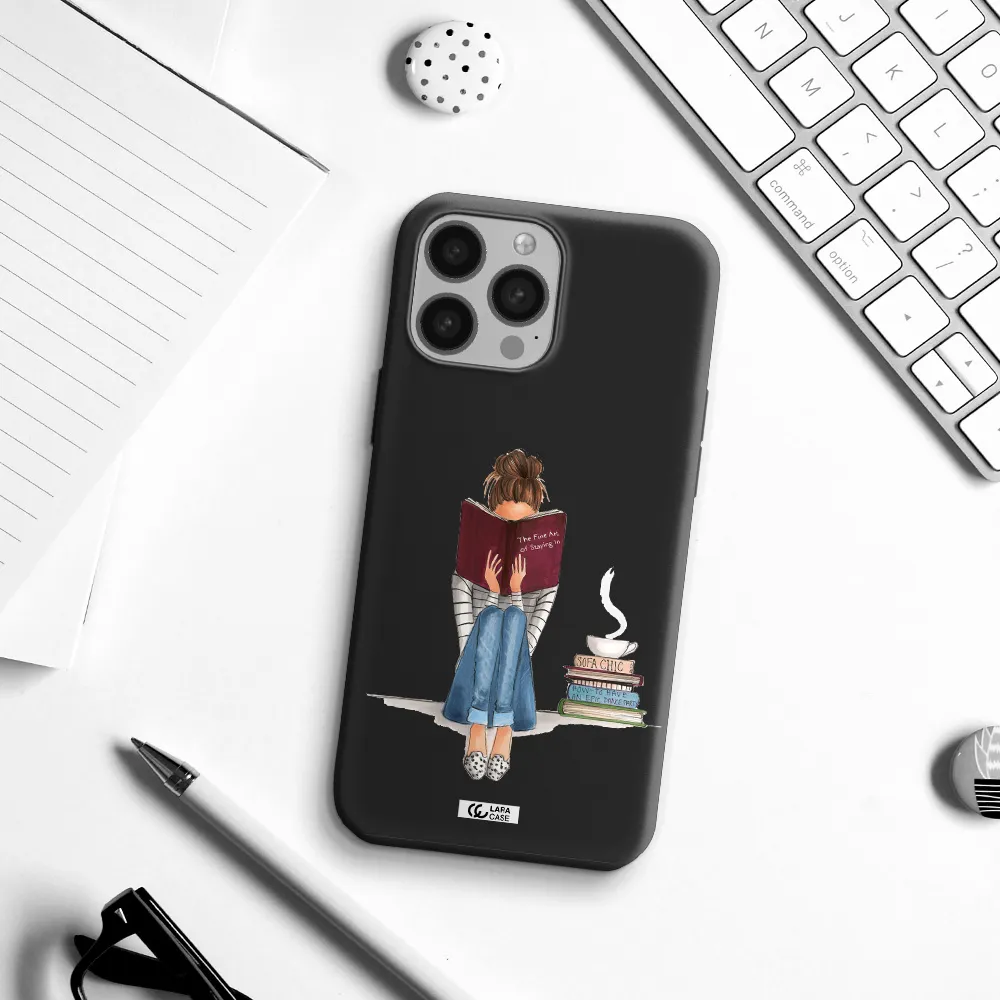 Reading Hobby Girl Apple iPhone 13 Pro Silicone black Case
