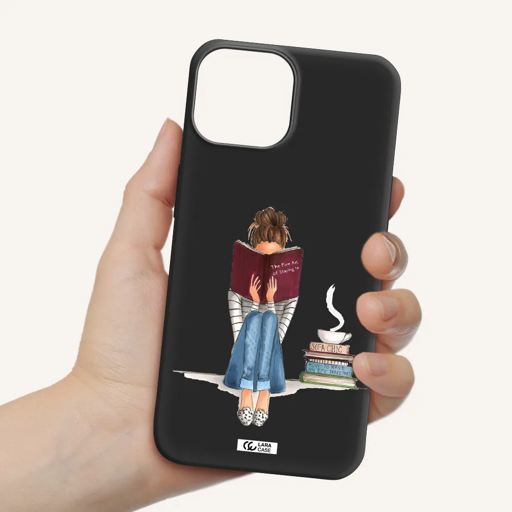 Reading Hobby Girl Apple iPhone 13 Silicone black Case
