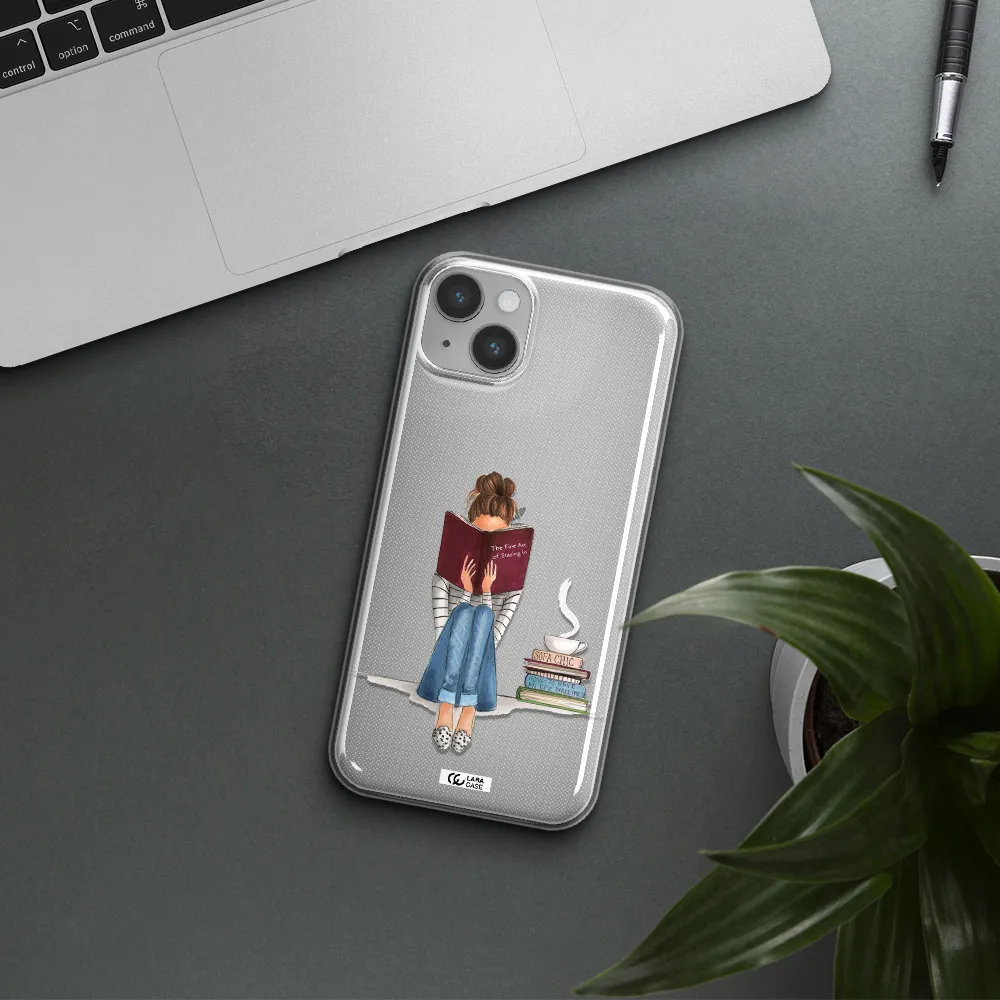Reading Hobby Girl Apple iPhone 14 Clear TPU Case