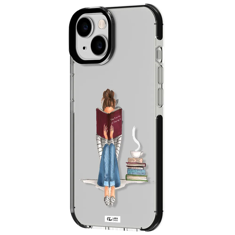 Reading Hobby Girl Apple iPhone 14 impact black border Case