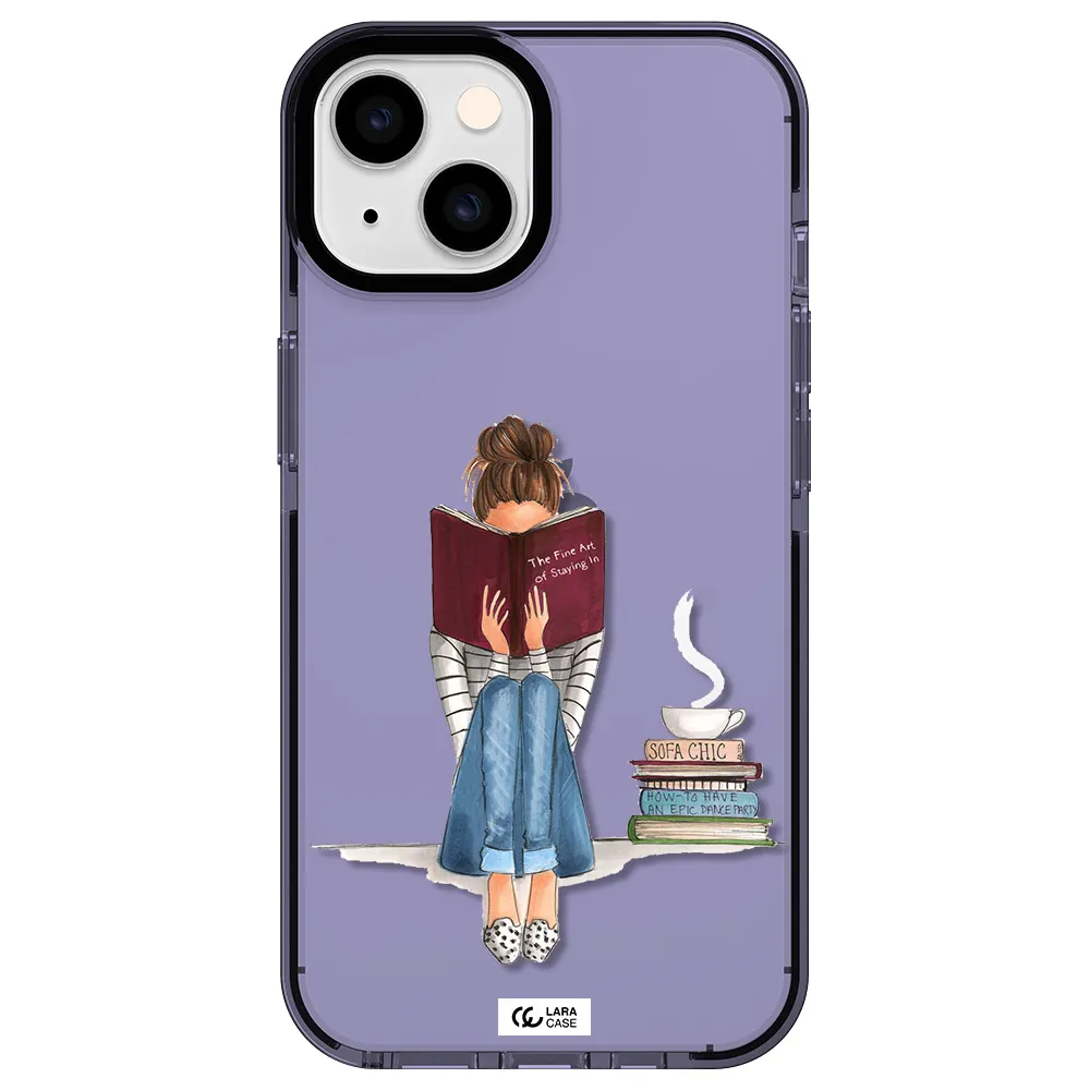 Reading Hobby Girl Apple iPhone 14 impact Lilac Case