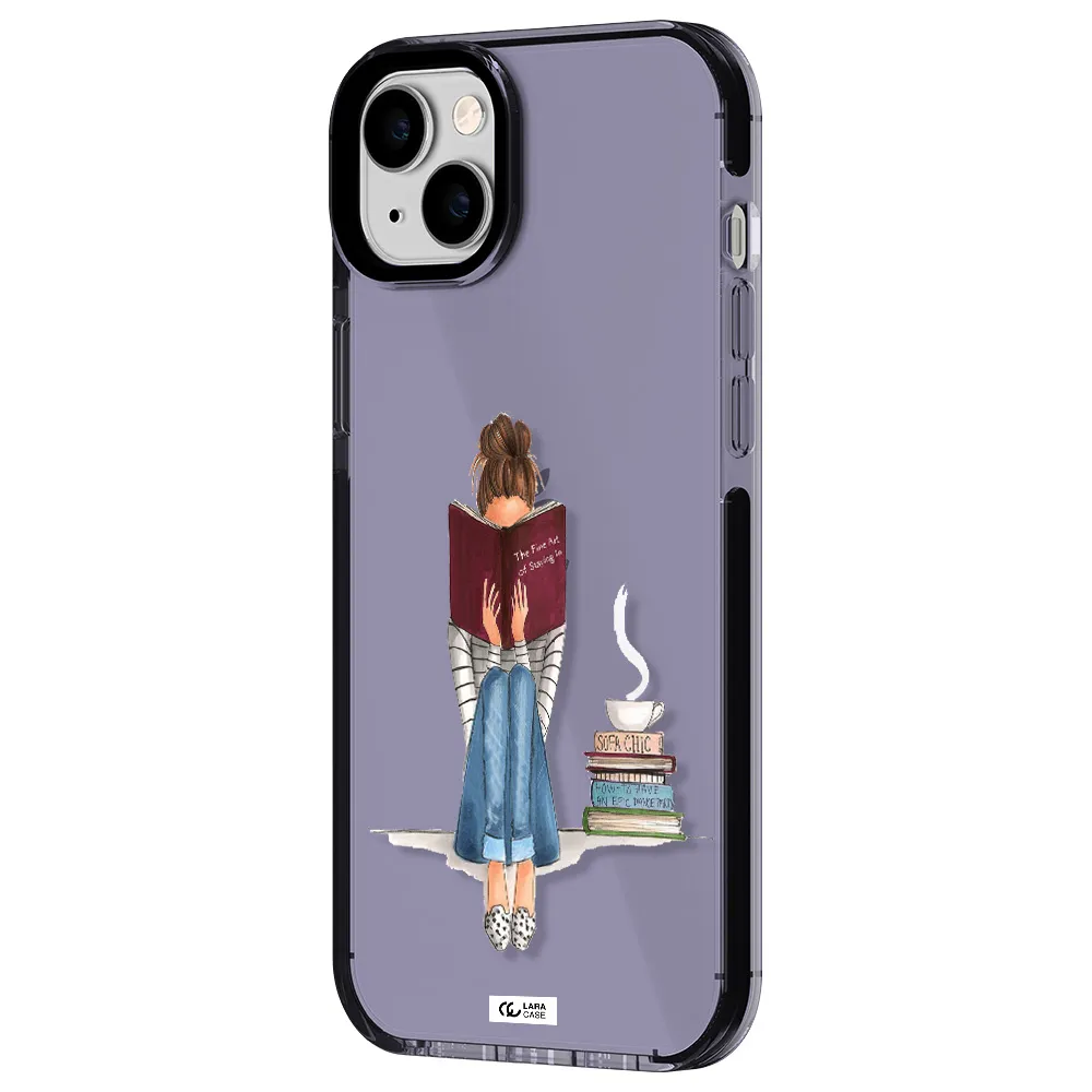 Reading Hobby Girl Apple iPhone 14 plus impact Lilac Case