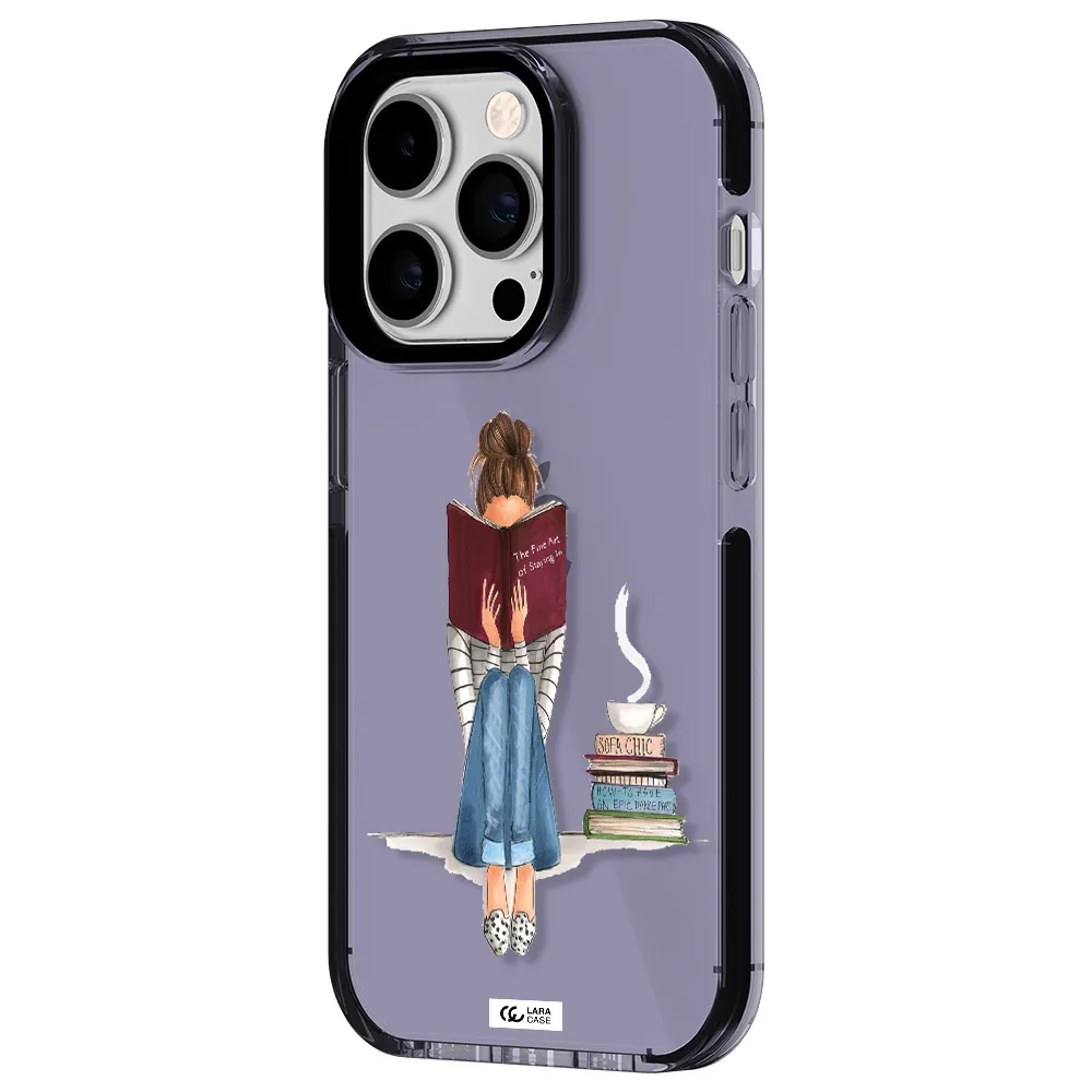Reading Hobby Girl Apple iPhone 14 pro impact Lilac Case