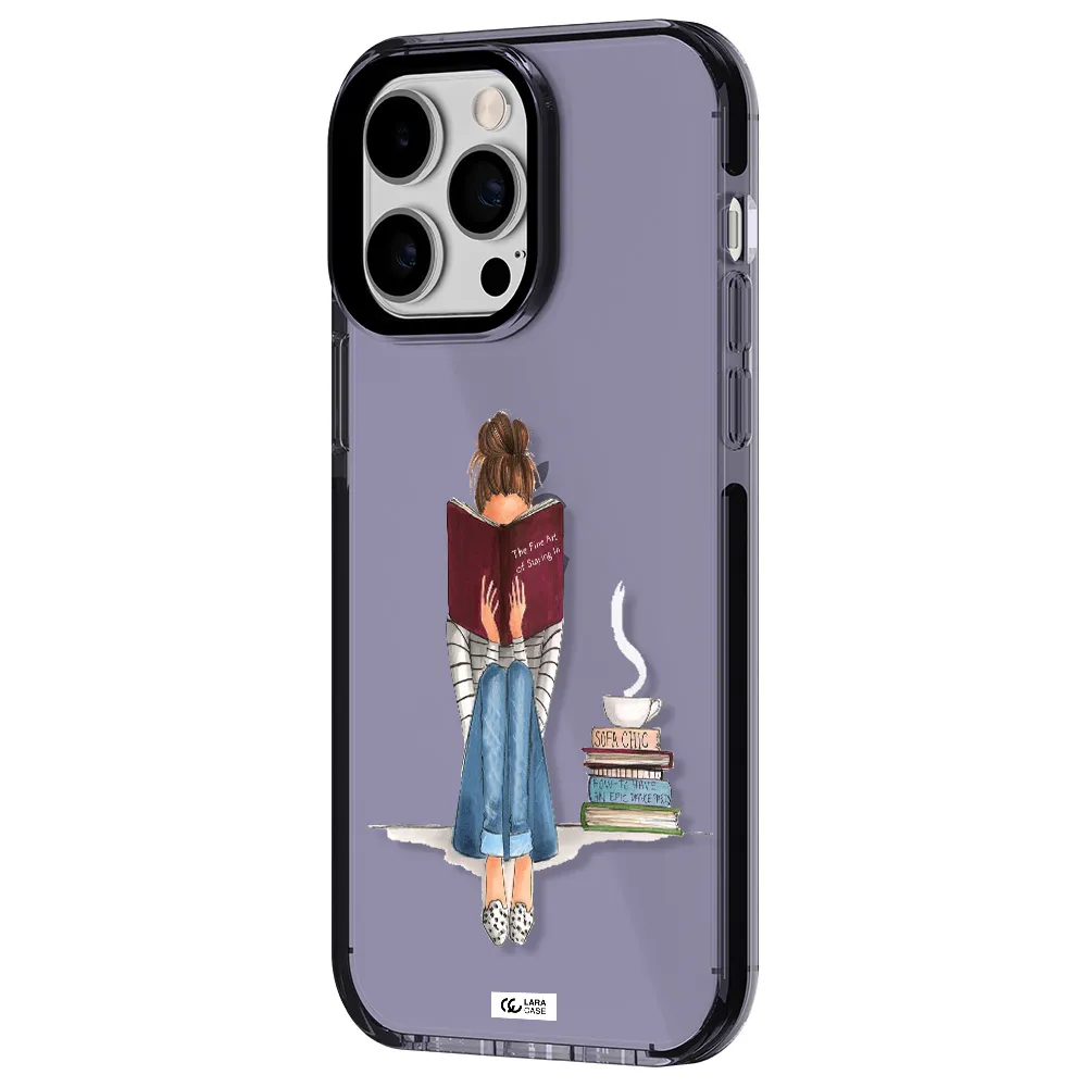 Reading Hobby Girl Apple iPhone 14 pro max impact Lilac Case