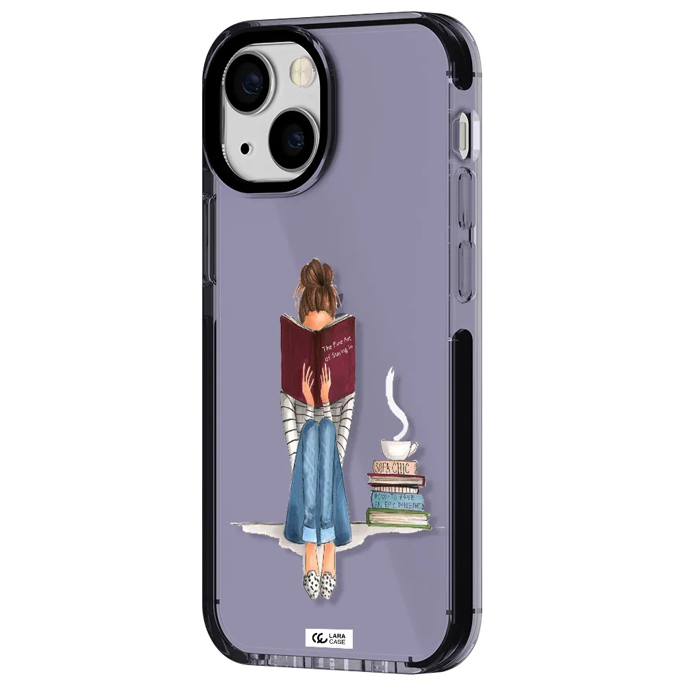 Reading Hobby Girl Apple iPhone 15 impact Lilac Case