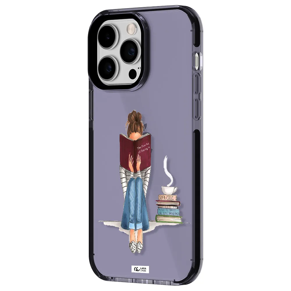 Reading Hobby Girl Apple iPhone 15 Pro impact Lilac Case