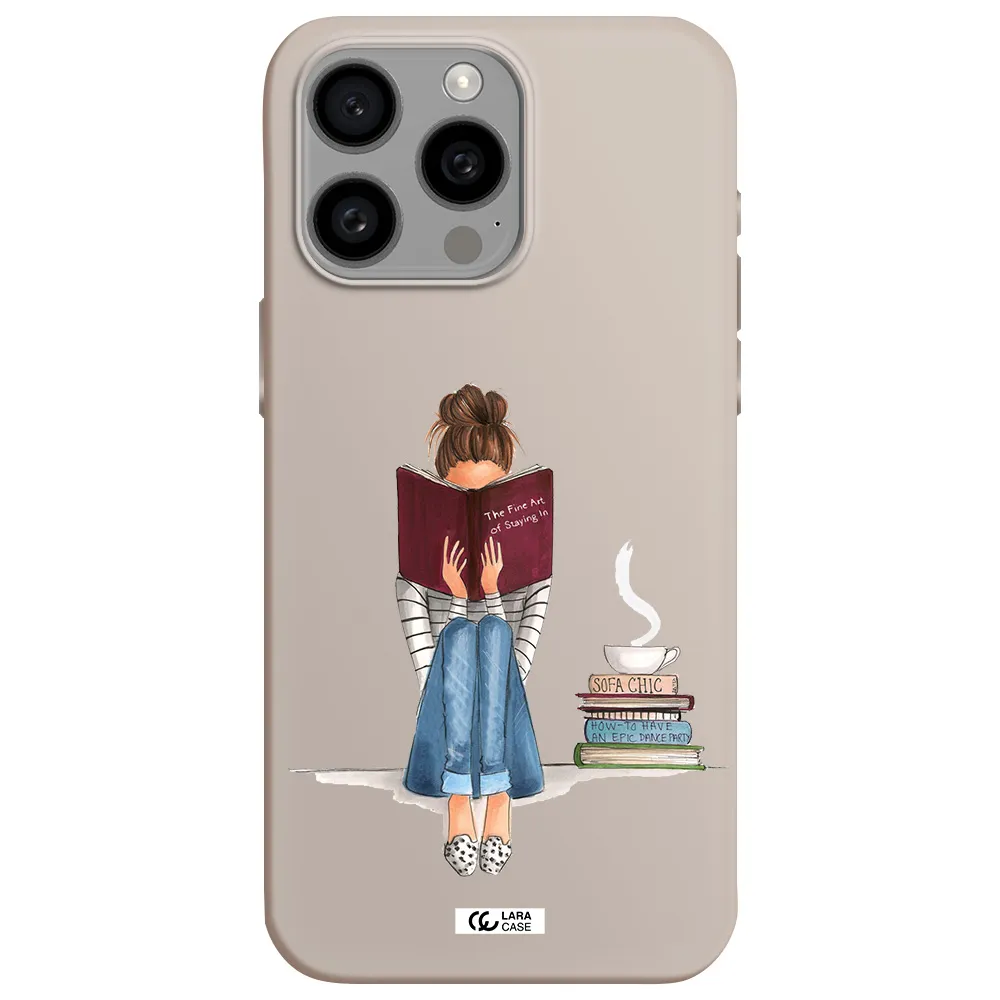 Reading Hobby Girl Apple Iphone 15 Pro max Silicone Stone Case