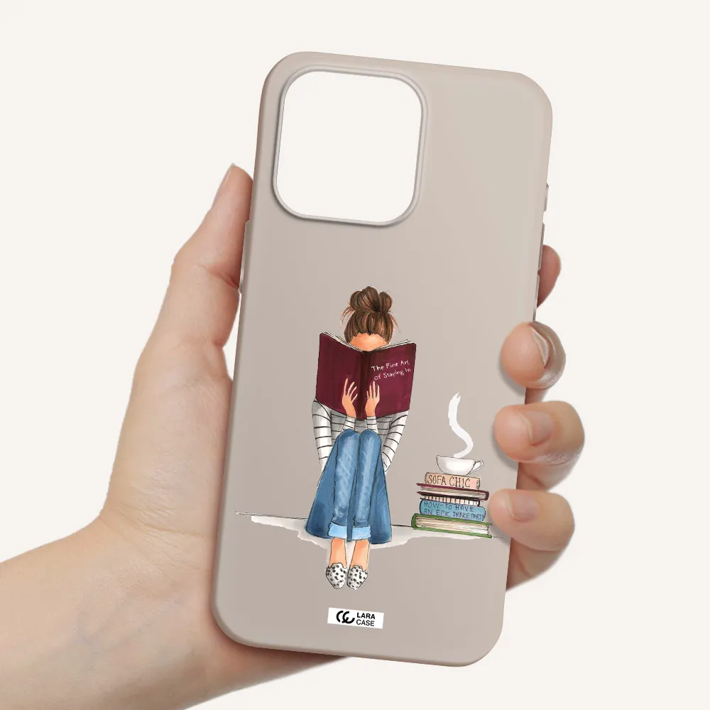 Reading Hobby Girl Apple Iphone 15 Pro max Silicone Stone Case
