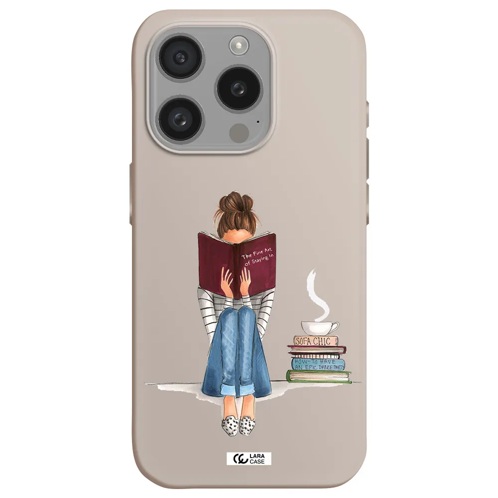 Reading Hobby Girl Apple Iphone 15 Pro Silicone Stone Case