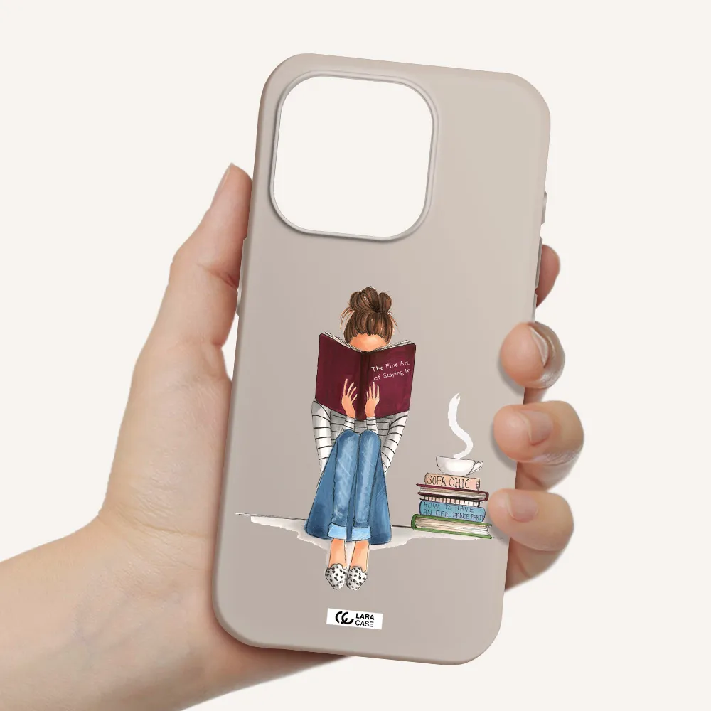 Reading Hobby Girl Apple Iphone 15 Pro Silicone Stone Case