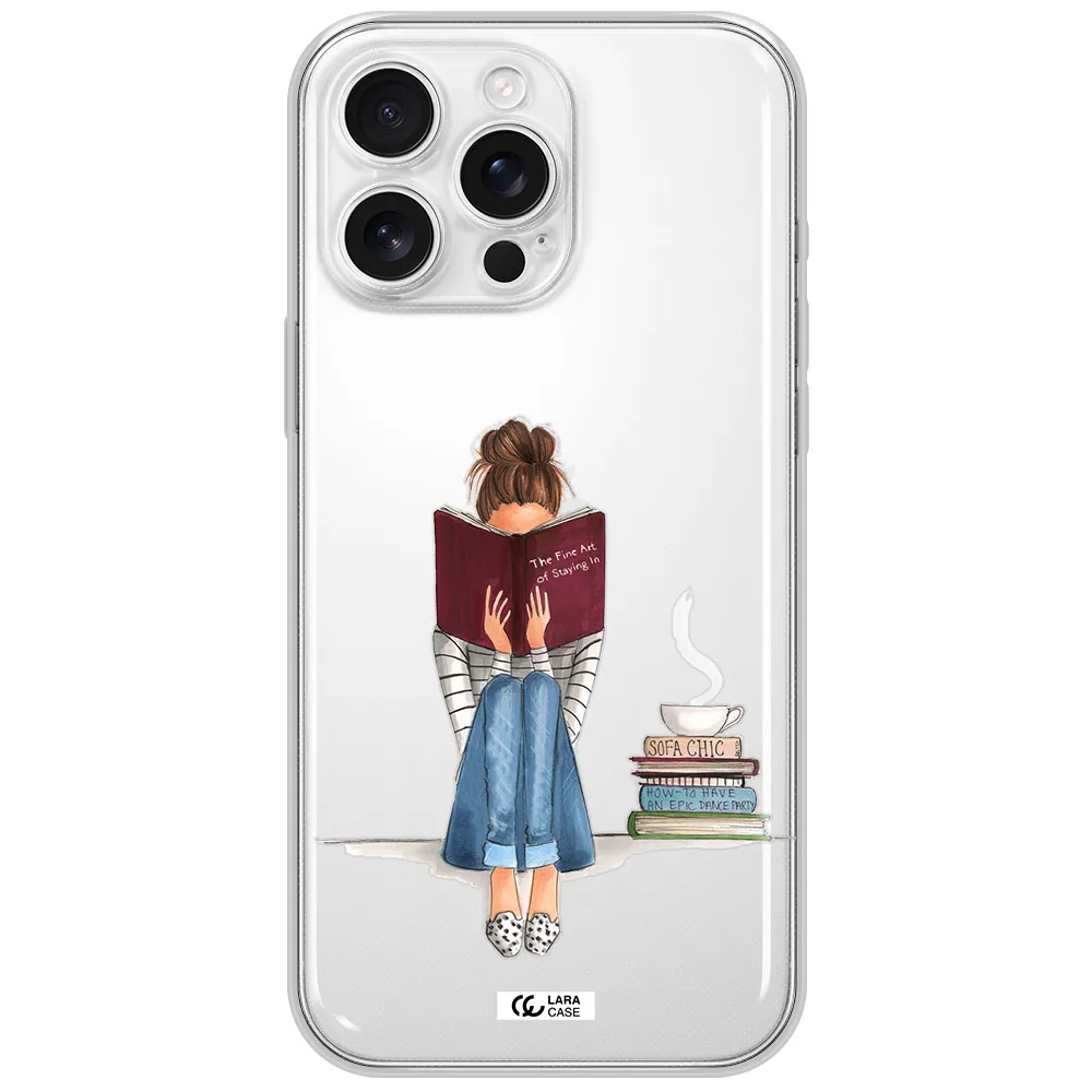 Reading Hobby Girl Apple Iphone 16 Pro Max Clear Tpu Case