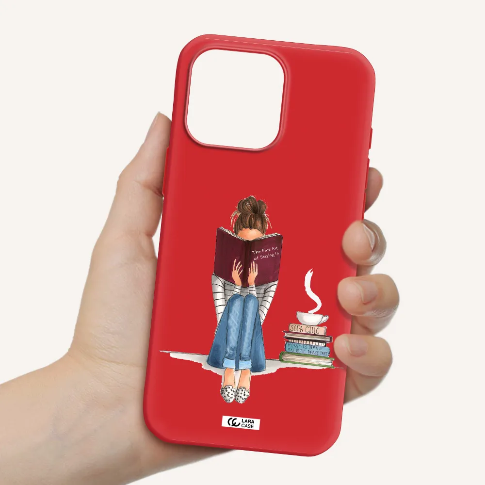 Reading Hobby Girl Apple Iphone 16 Pro Max Silicone Stone Case