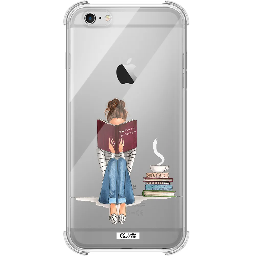 Reading Hobby Girl Apple iPhone 6 plus Clear PC Case