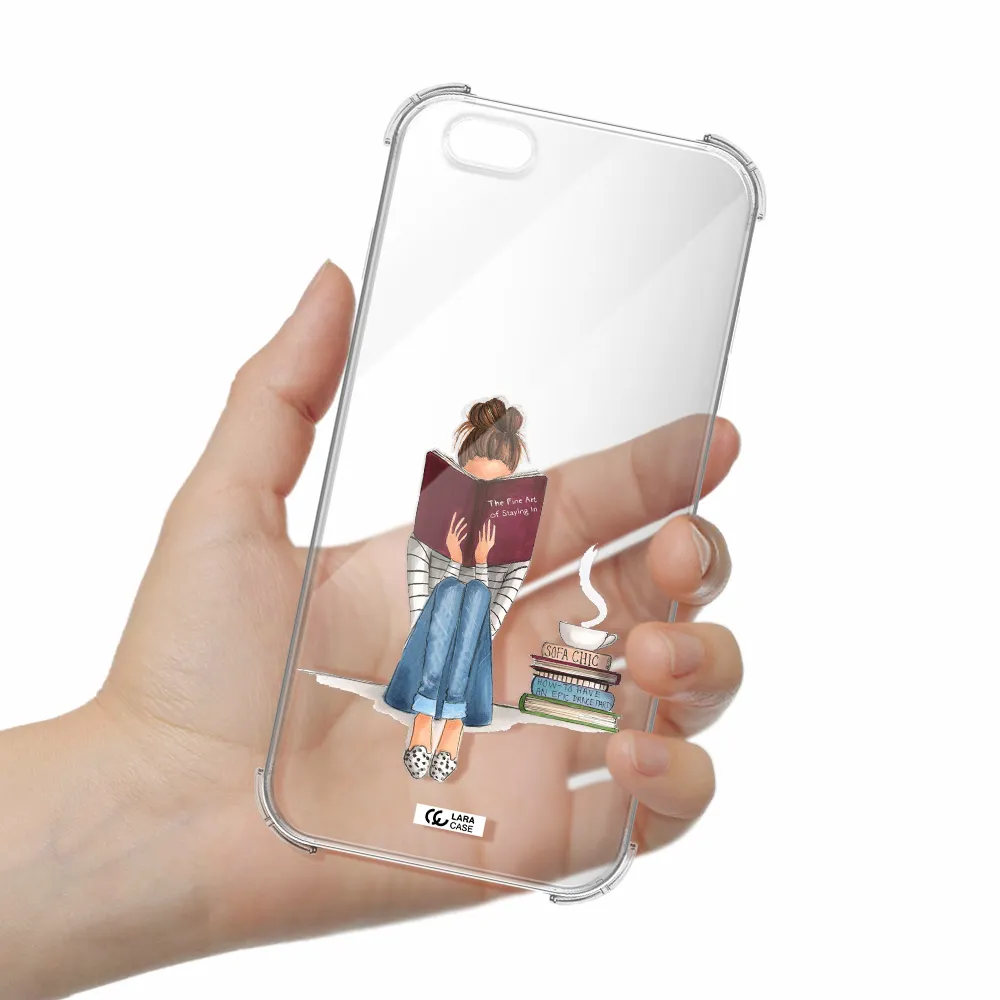 Reading Hobby Girl Apple iPhone 6 plus Clear PC Case