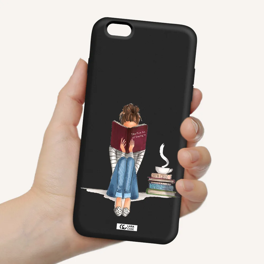 Reading Hobby Girl Apple iPhone 6 plus Silicone black Case
