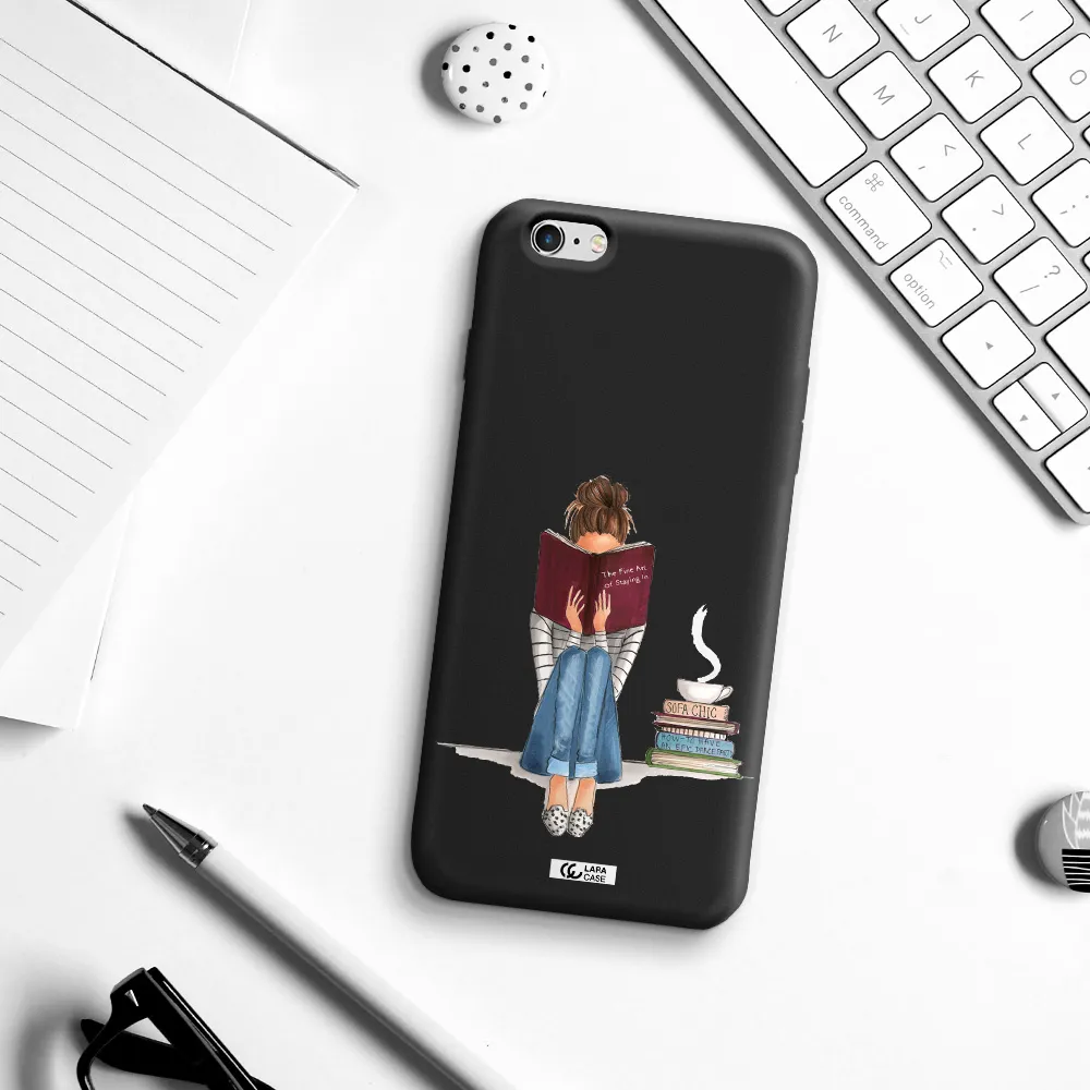 Reading Hobby Girl Apple iPhone 6 plus Silicone black Case